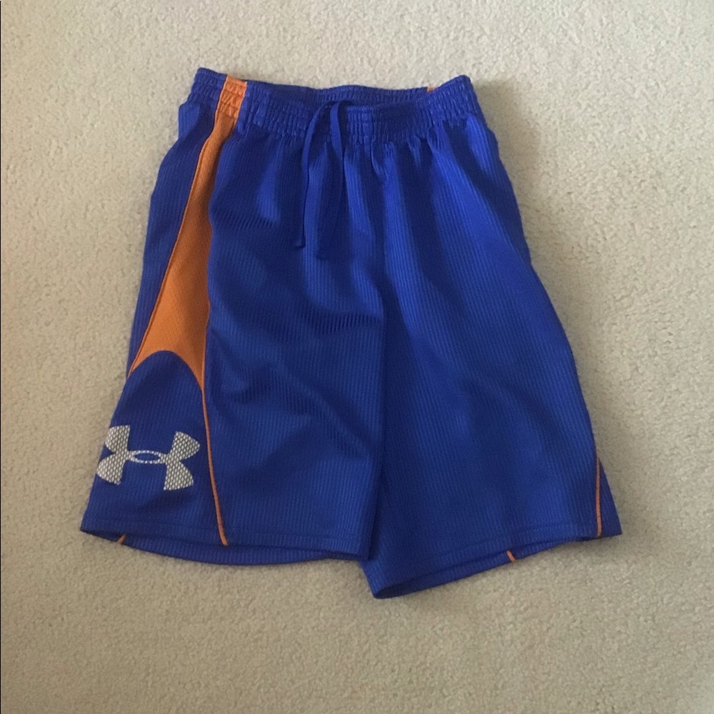 Blue and orange under armor shorts